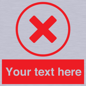 Custom red background, red cross in circle sign